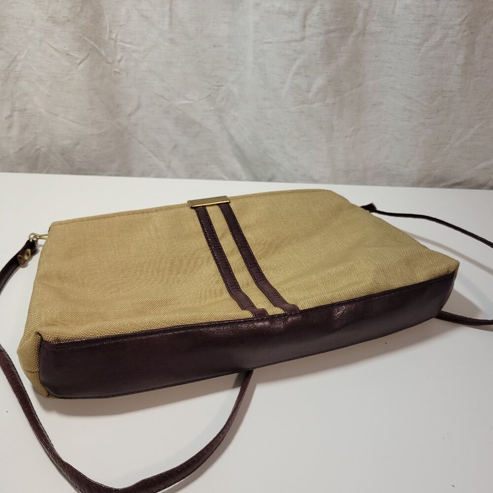 Vintage Julius Resnick Canvas Purse - Light and Dark Brown - Picture 5 of 11